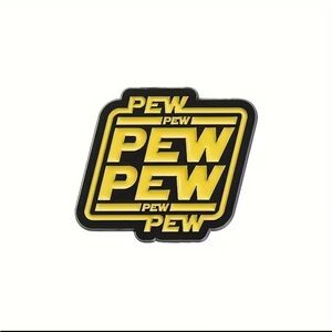 Black and Yellow Pew Pew pin/brooch